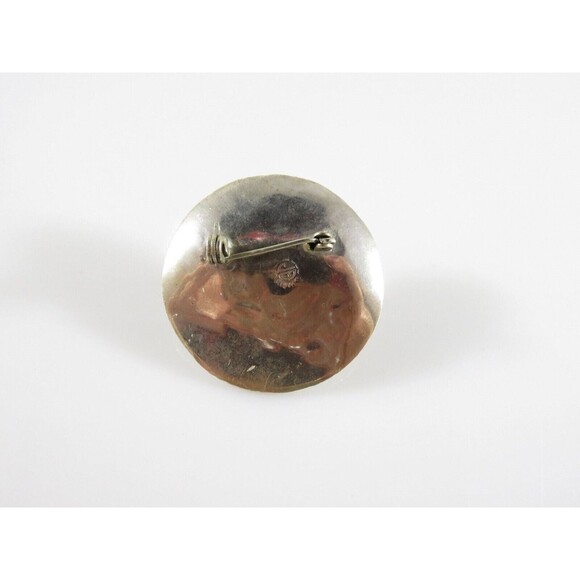 Fancy Sombrero Pin Brooch Sterling Silver & Onyx 925 Marked JE Hat Floral Design - Picture 6 of 9